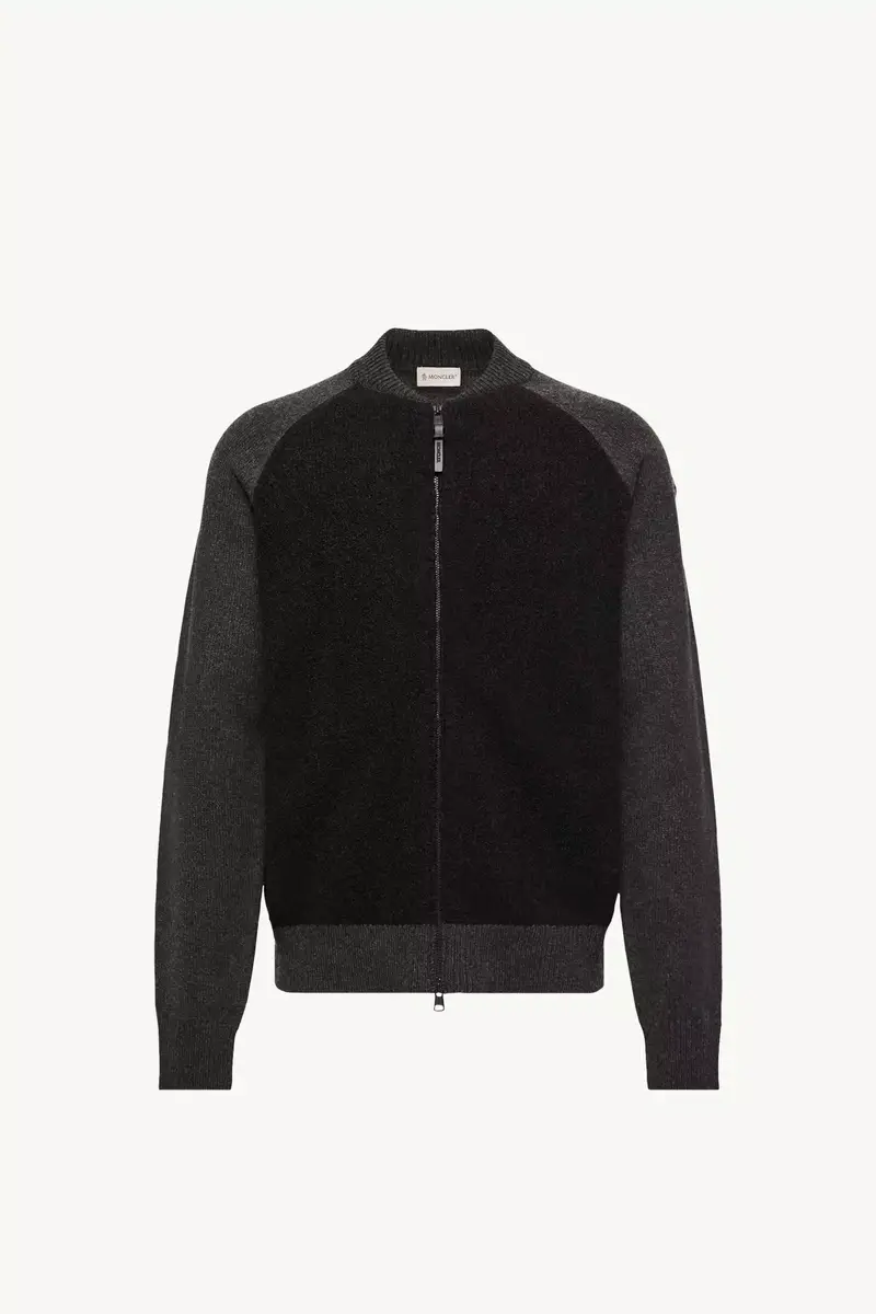 Moncler Bouclé Wool & Cashmere Blend Zip Cardigan | Thumbnail 2 Moncler Bouclé Wool & Cashmere Blend Zip Cardigan | Thumbnail 2