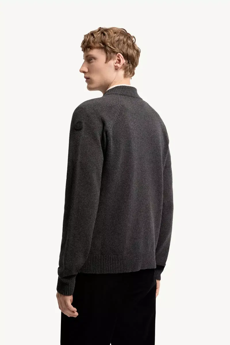 Moncler Bouclé Wool & Cashmere Blend Zip Cardigan | Thumbnail 6 Moncler Bouclé Wool & Cashmere Blend Zip Cardigan | Thumbnail 6