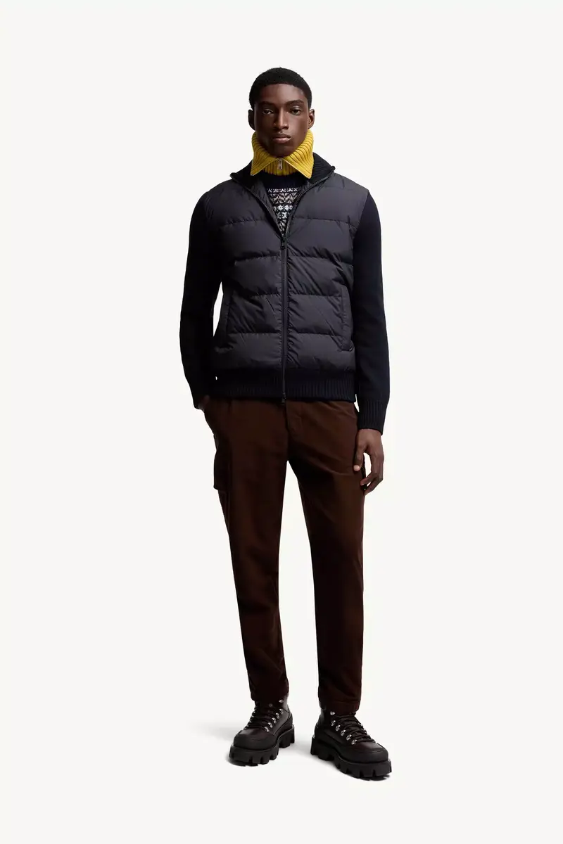 Moncler Padded Wool Zip-up Cardigan | Thumbnail 3 Moncler Padded Wool Zip-up Cardigan | Thumbnail 3