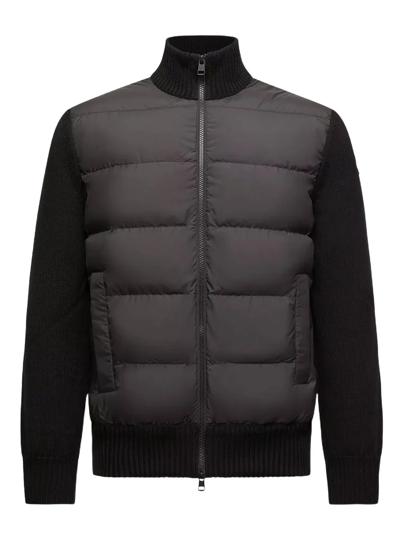 Padded Wool Zip-up Cardigan
