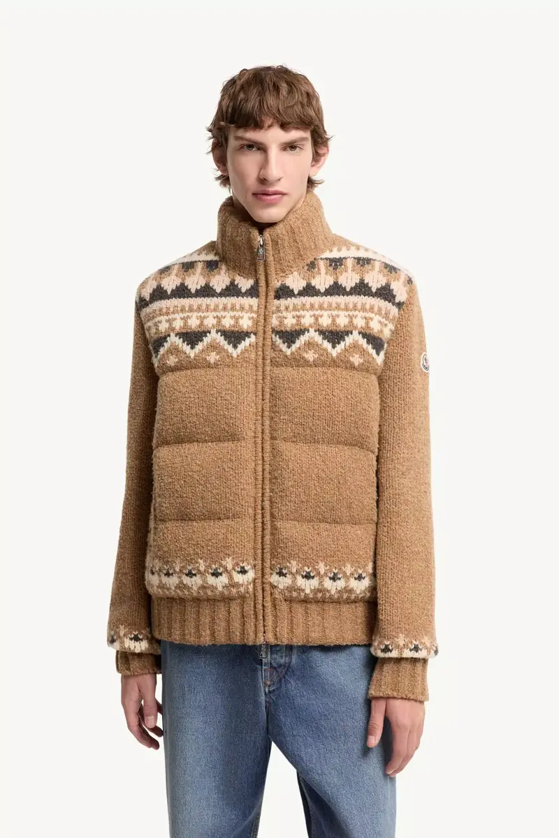 Moncler Geometric Bouclé Down Cardigan | Thumbnail 5 Moncler Geometric Bouclé Down Cardigan | Thumbnail 5