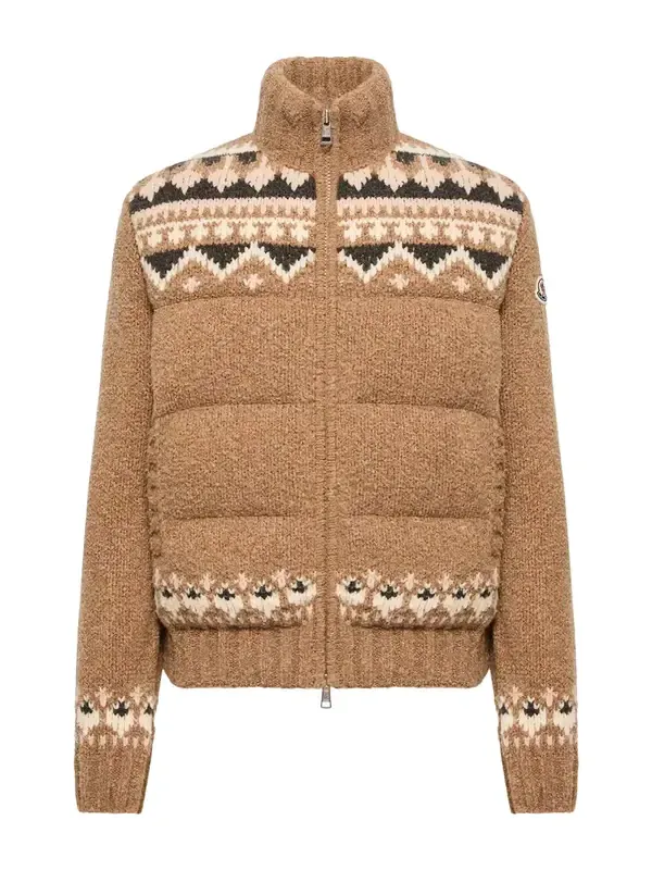 Geometric Bouclé Down Cardigan Geometric Bouclé Down Cardigan