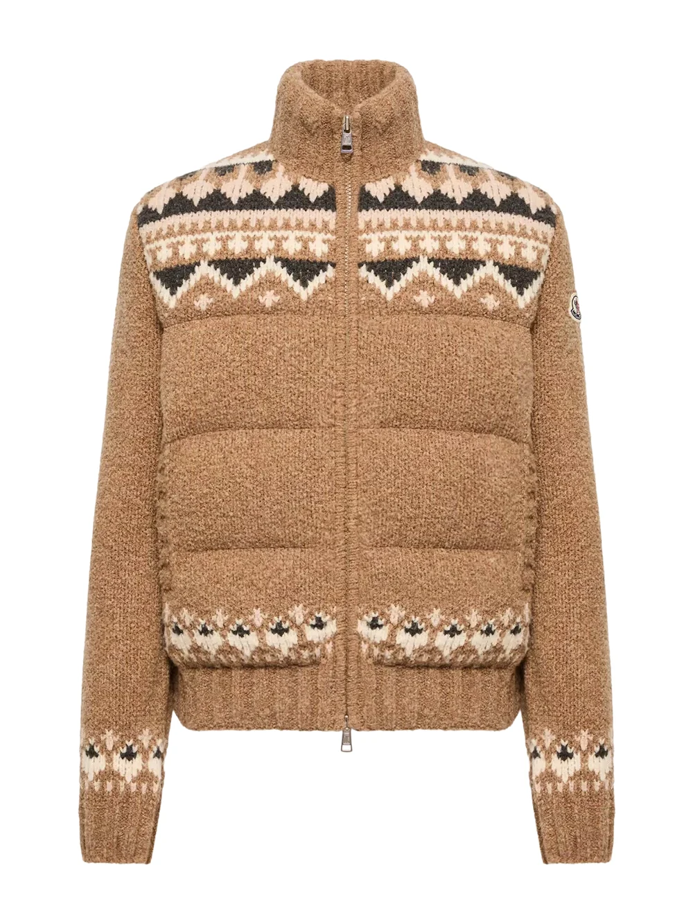 Geometric Bouclé Down Cardigan Geometric Bouclé Down Cardigan
