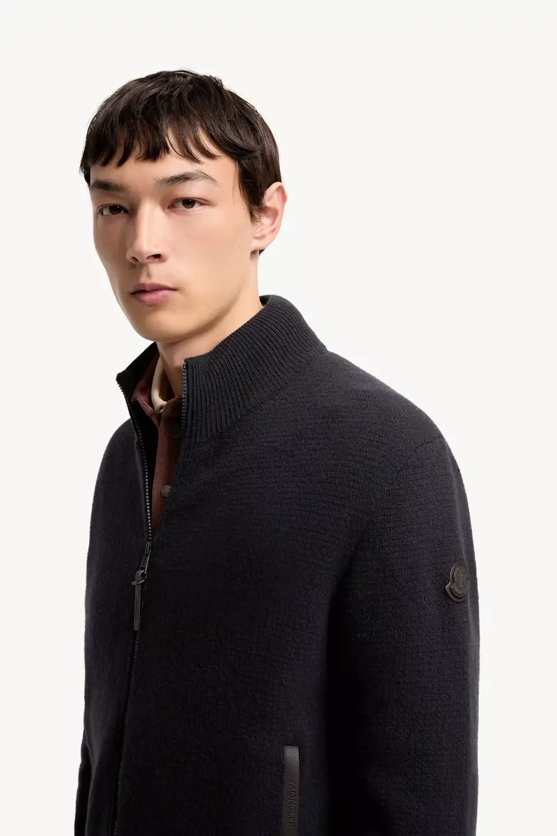 Moncler Wool & Cashmere Blend Zip-up Cardigan | Thumbnail 4 Moncler Wool & Cashmere Blend Zip-up Cardigan | Thumbnail 4