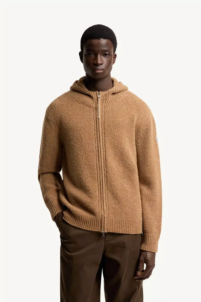 Moncler Bouclé Wool Blend Zip-up Hoodie | Thumbnail 5