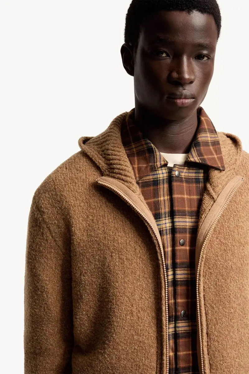Moncler Bouclé Wool Blend Zip-up Hoodie | Thumbnail 7