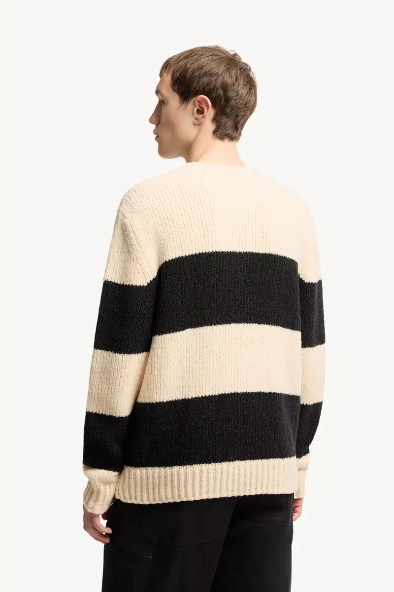 Moncler Striped Wool Blend Bouclé Sweater | Thumbnail 6 Moncler Striped Wool Blend Bouclé Sweater | Thumbnail 6