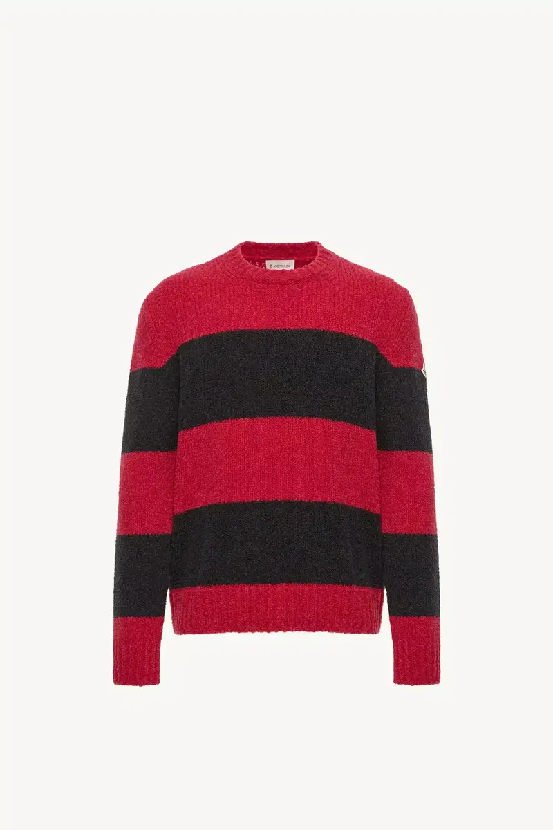 Moncler Striped Wool Blend Bouclé Sweater | Thumbnail 2 Moncler Striped Wool Blend Bouclé Sweater | Thumbnail 2