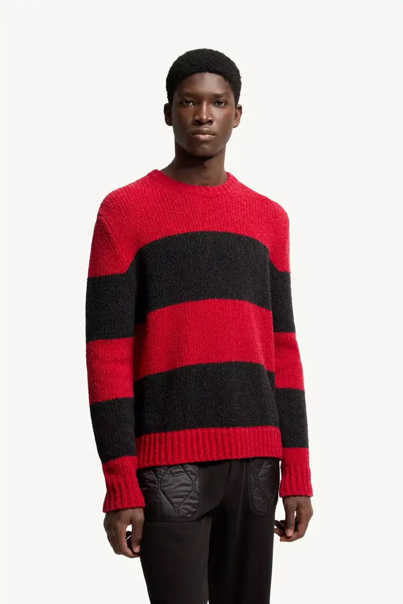 Moncler Striped Wool Blend Bouclé Sweater | Thumbnail 5 Moncler Striped Wool Blend Bouclé Sweater | Thumbnail 5