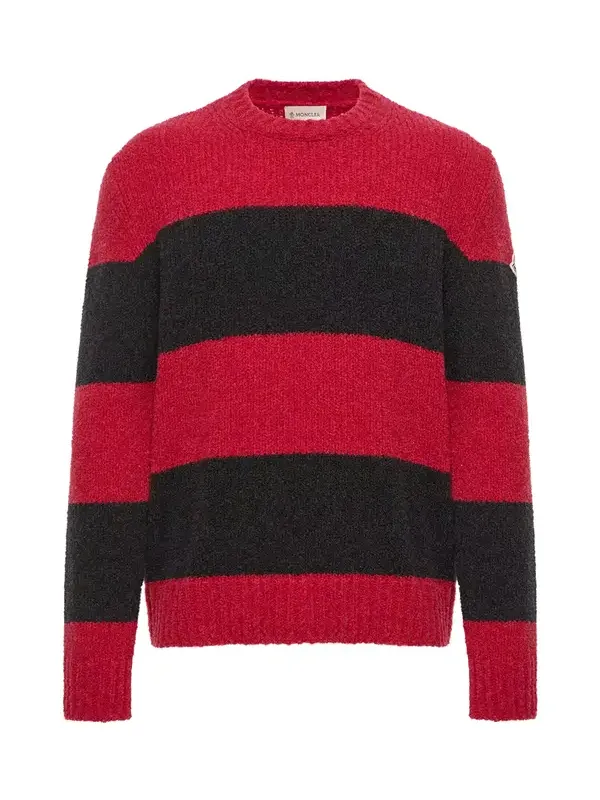 Moncler Striped Wool Blend Bouclé Sweater