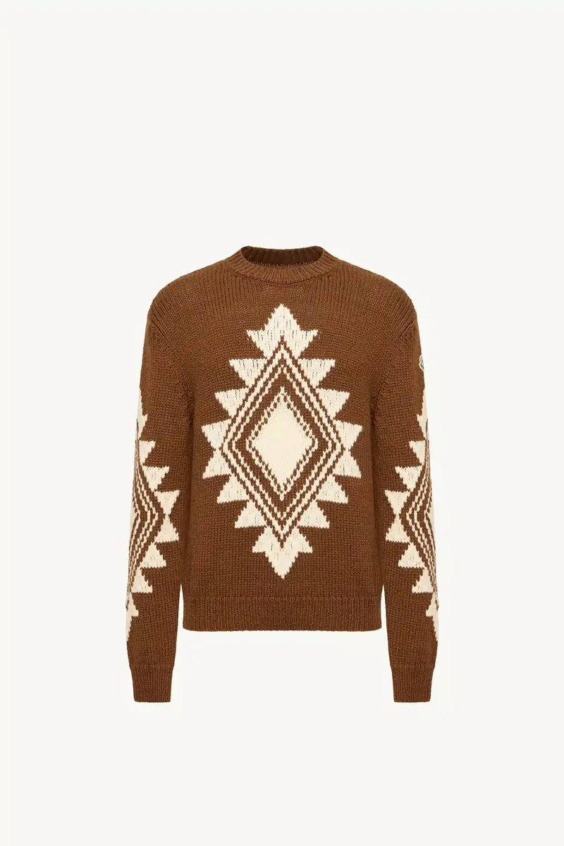 Moncler Geometric Jacquard Wool Blend Sweater | Thumbnail 2 Moncler Geometric Jacquard Wool Blend Sweater | Thumbnail 2
