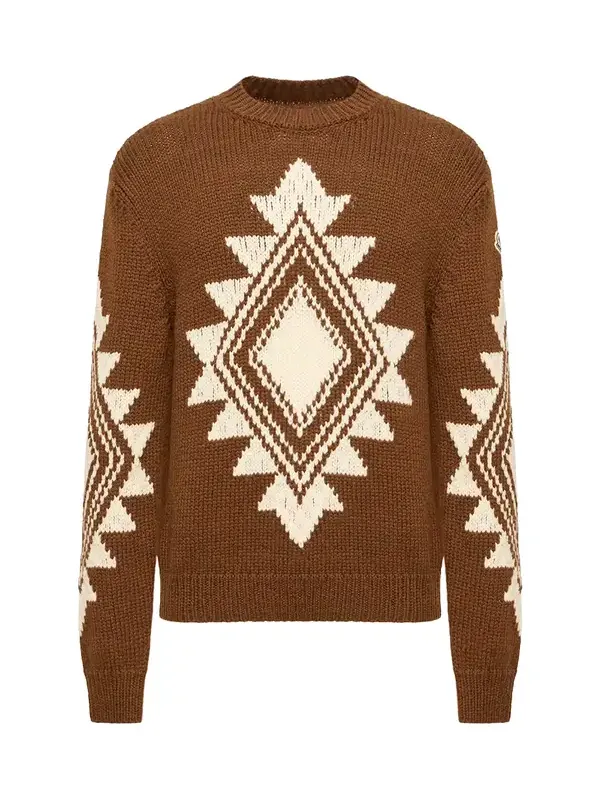 Geometric Jacquard Wool Blend Sweater Geometric Jacquard Wool Blend Sweater