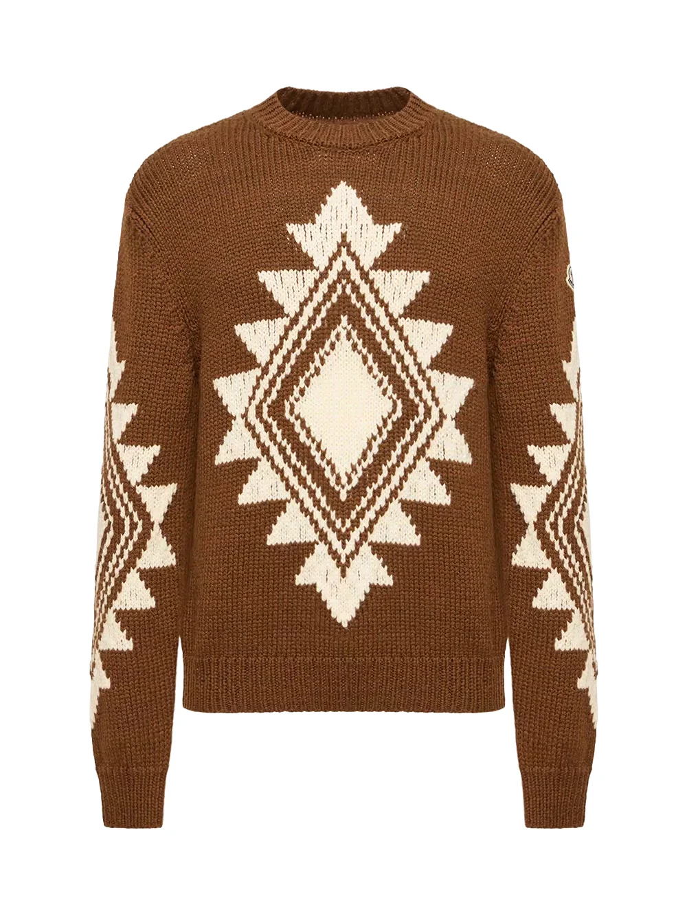 Geometric Jacquard Wool Blend Sweater