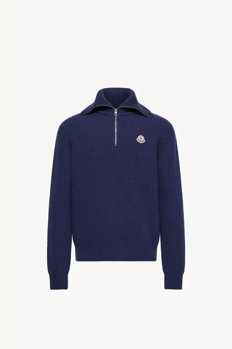 Moncler Logo Rib Wool Turtleneck | Thumbnail 2 Moncler Logo Rib Wool Turtleneck | Thumbnail 2