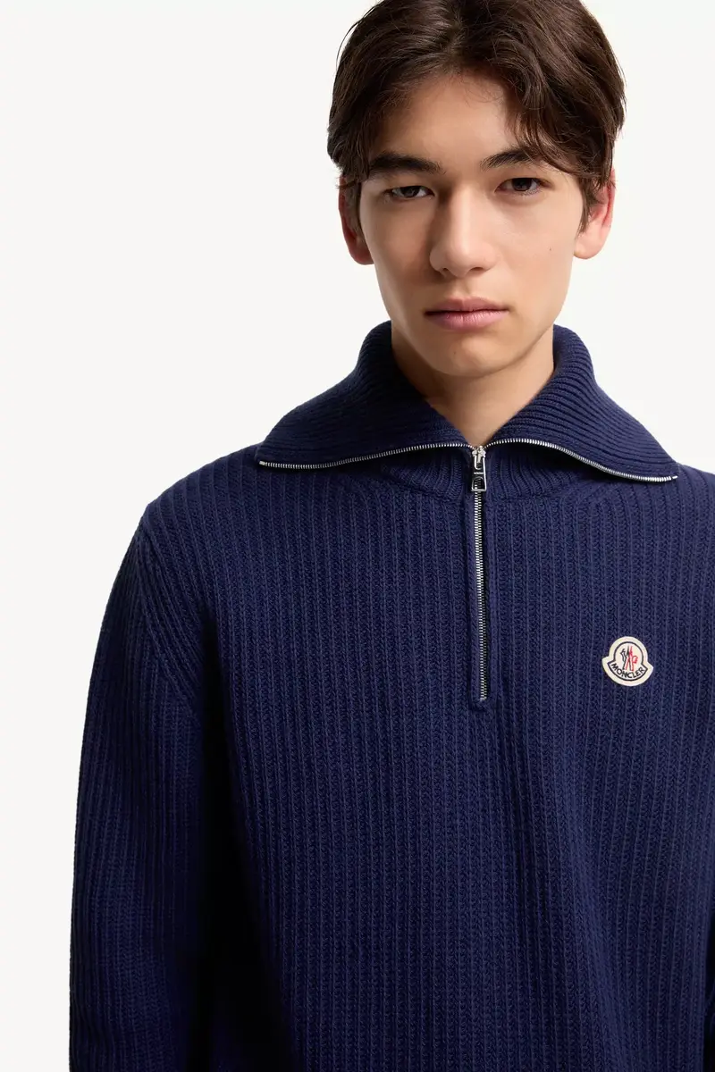 Moncler Logo Rib Wool Turtleneck | Thumbnail 7 Moncler Logo Rib Wool Turtleneck | Thumbnail 7