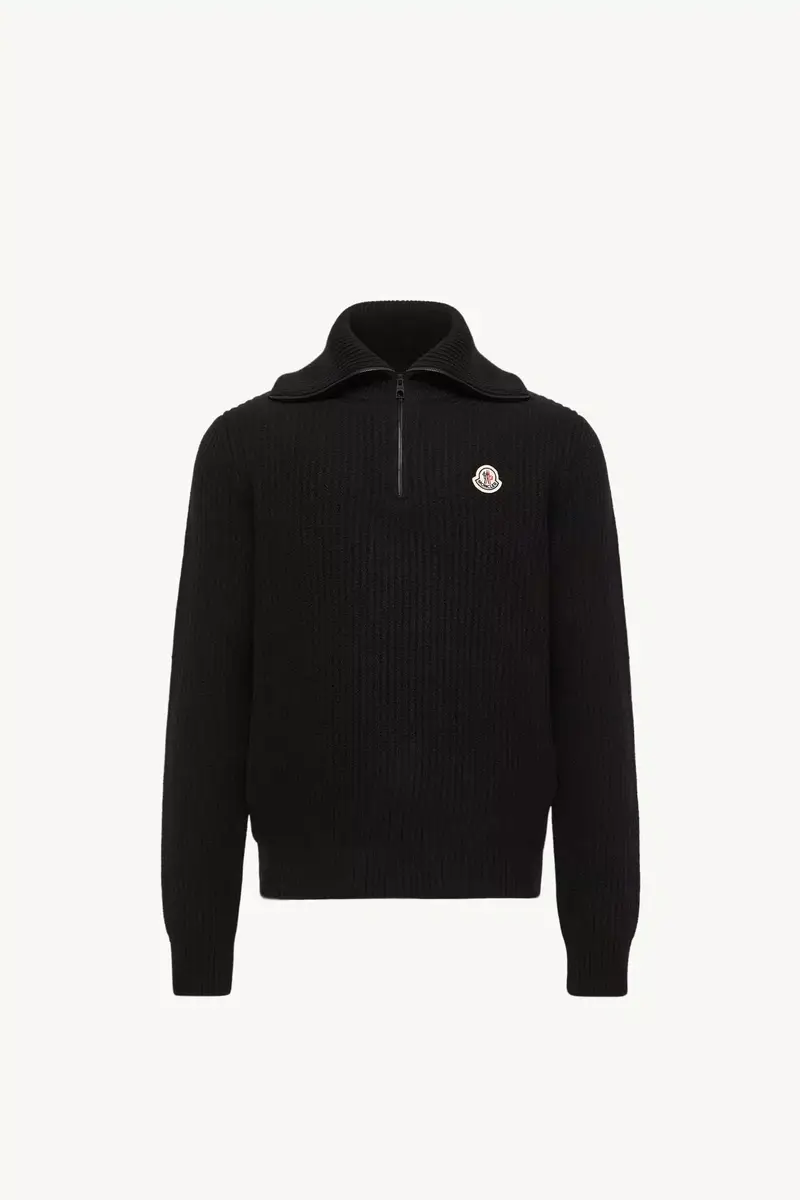 Moncler Logo Rib Wool Turtleneck | Thumbnail 2 Moncler Logo Rib Wool Turtleneck | Thumbnail 2