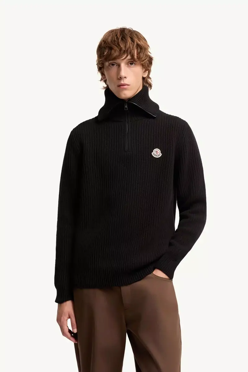 Moncler Logo Rib Wool Turtleneck | Thumbnail 5 Moncler Logo Rib Wool Turtleneck | Thumbnail 5
