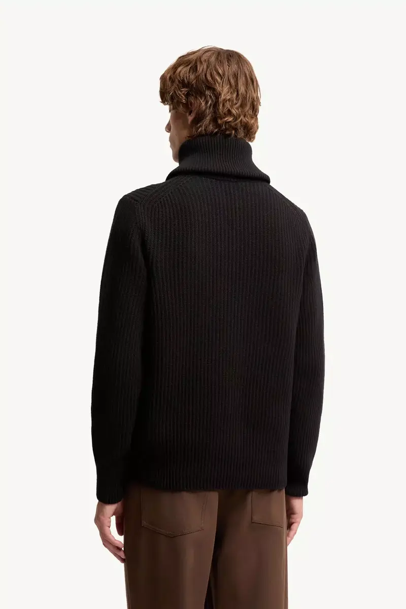 Moncler Logo Rib Wool Turtleneck | Thumbnail 6 Moncler Logo Rib Wool Turtleneck | Thumbnail 6