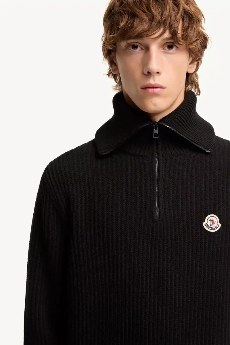 Moncler Logo Rib Wool Turtleneck | Thumbnail 7 Moncler Logo Rib Wool Turtleneck | Thumbnail 7