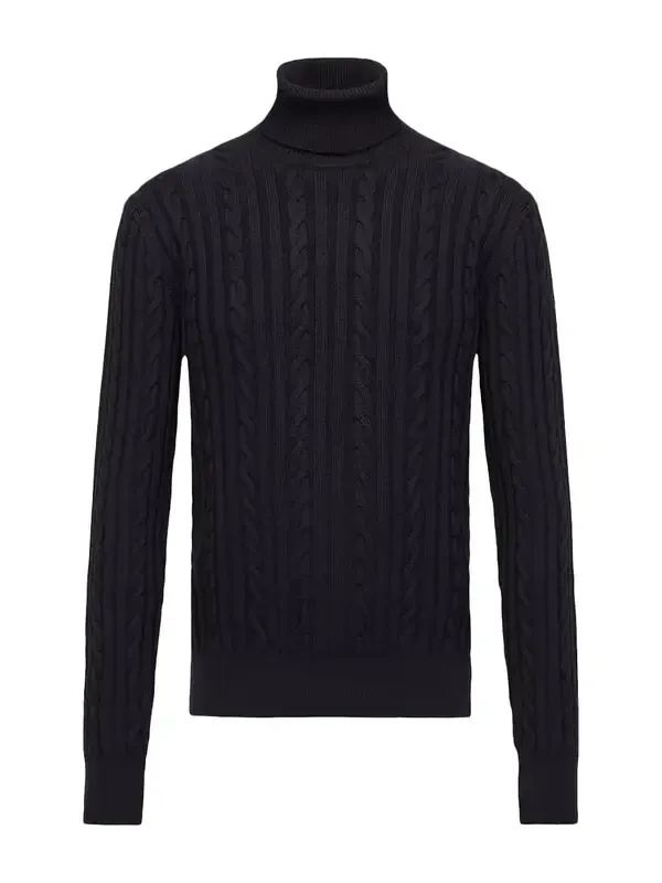 Moncler Leather Logo Wool Sweater