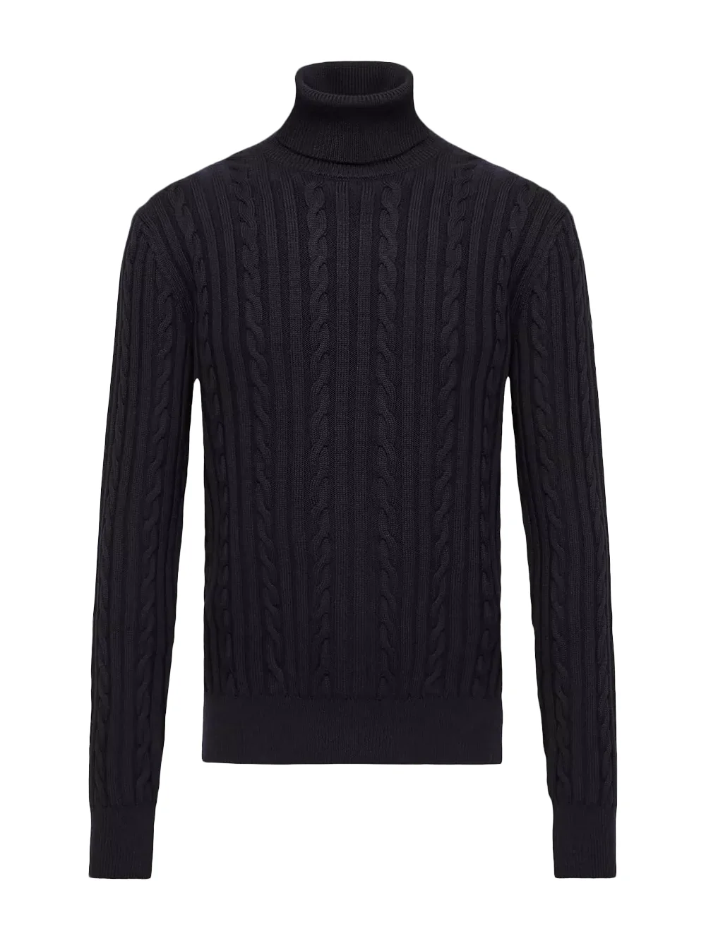 Leather Logo Wool Sweater