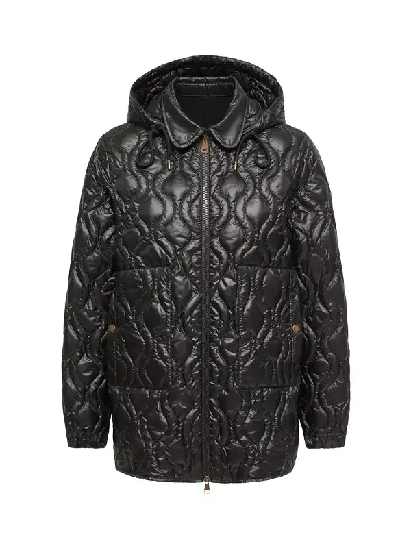 Balette Geometric Quilted Short Down Jacket