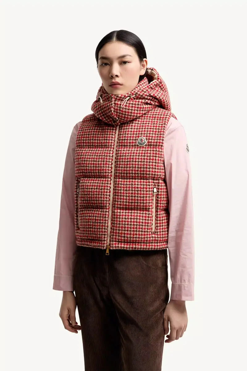 Moncler Niverolle Houndstooth Wool Blend Down Vest | Thumbnail 5 Moncler Niverolle Houndstooth Wool Blend Down Vest | Thumbnail 5