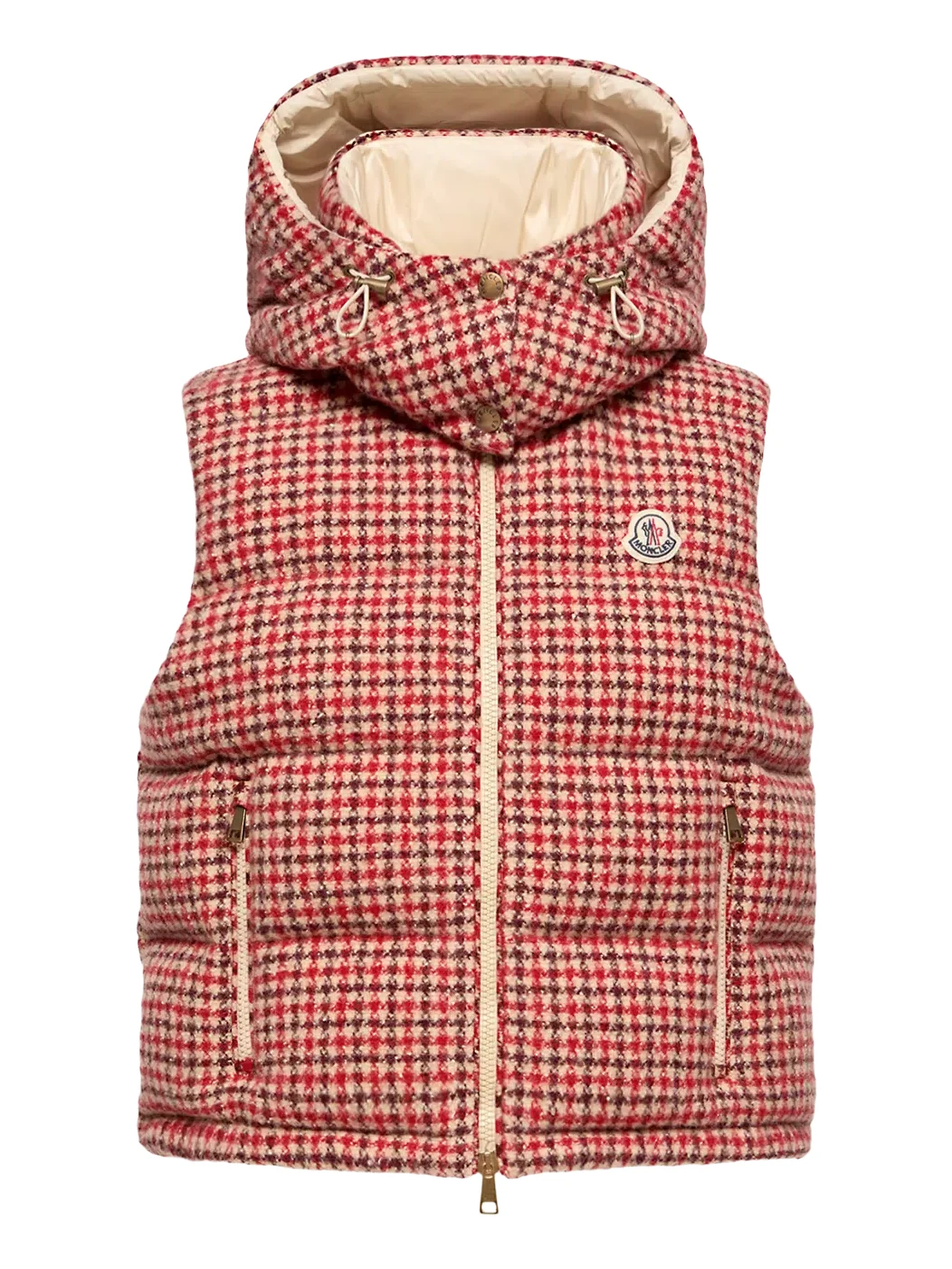 Moncler Niverolle Houndstooth Wool Blend Down Vest