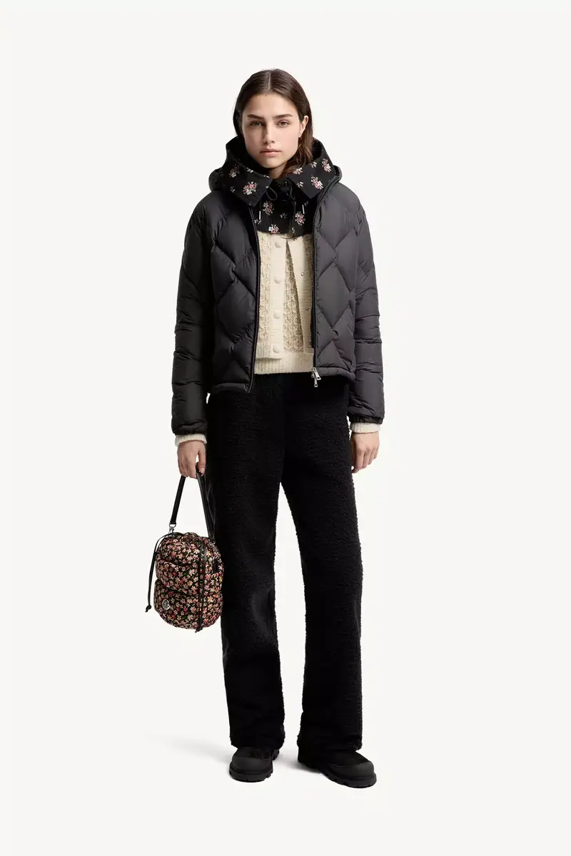 Moncler Arvouinne Hooded Triangle-quilted Short Down Jacket | Thumbnail 3 Moncler Arvouinne Hooded Triangle-quilted Short Down Jacket | Thumbnail 3