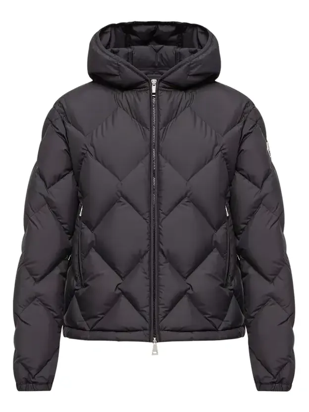 Arvouinne Hooded Triangle-quilted Short Down Jacket Arvouinne Hooded Triangle-quilted Short Down Jacket