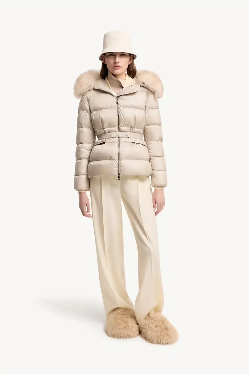 Moncler Boed Hooded Shearling-trimmed Short Down Jacket | Thumbnail 3