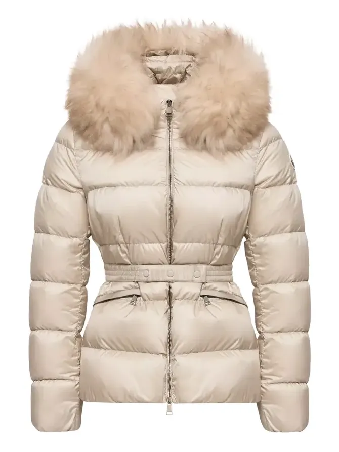 Boed Hooded Shearling-trimmed Short Down Jacket Boed Hooded Shearling-trimmed Short Down Jacket