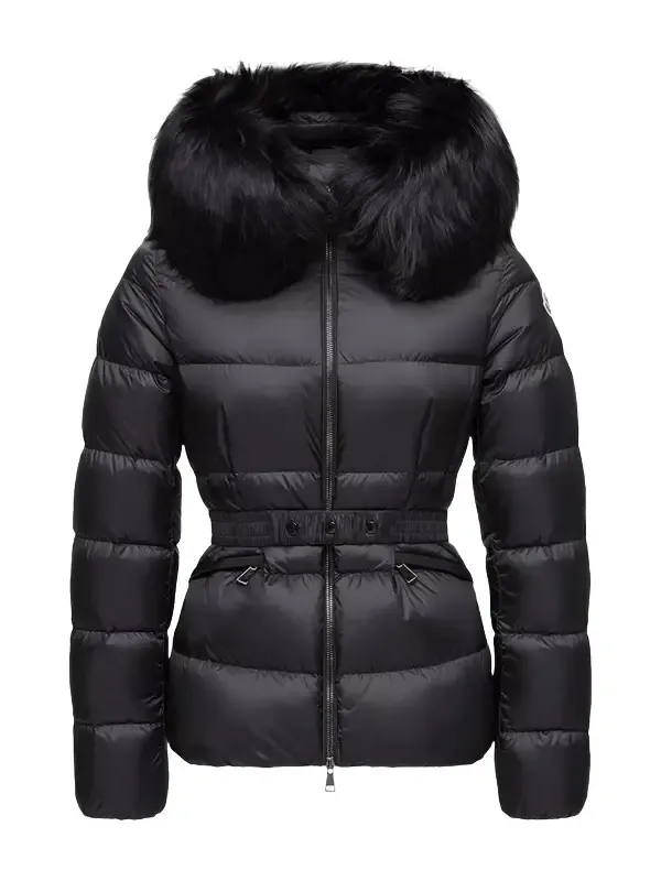 Boed Hooded Shearling-trimmed Short Down Jacket Boed Hooded Shearling-trimmed Short Down Jacket