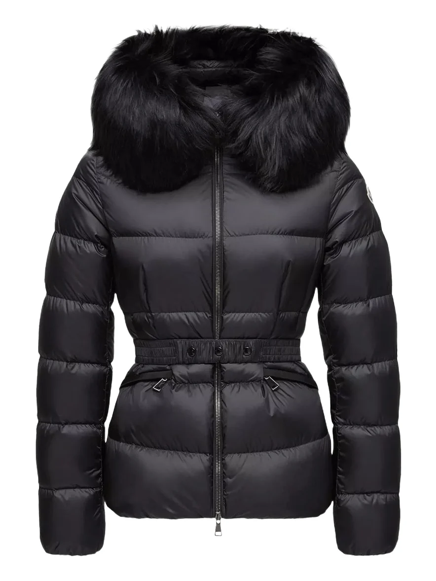Boed Hooded Shearling-trimmed Short Down Jacket Boed Hooded Shearling-trimmed Short Down Jacket