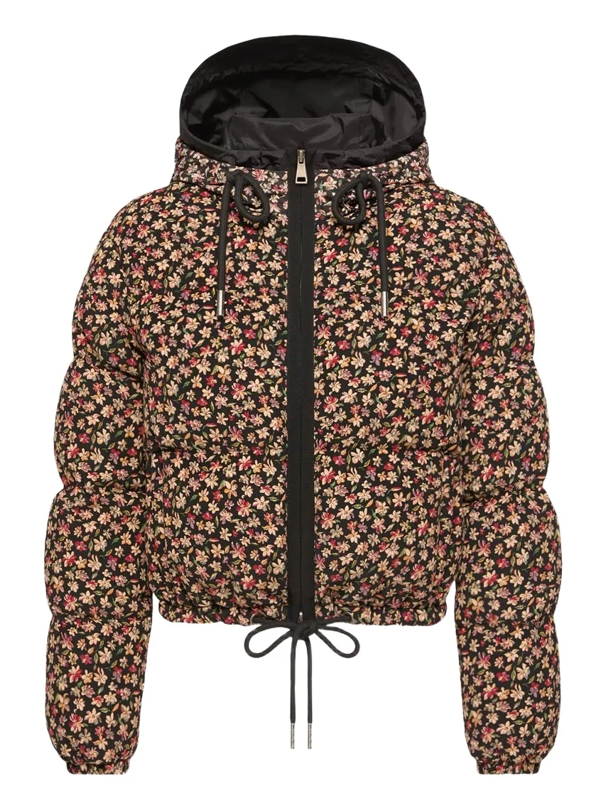 Moncler Becfigue Floral Hooded Down Jacket