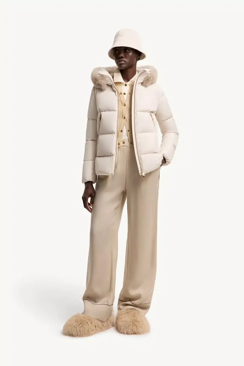 Moncler Laichefur Shearling-trimmed Short Down Jacket | Thumbnail 3 Moncler Laichefur Shearling-trimmed Short Down Jacket | Thumbnail 3