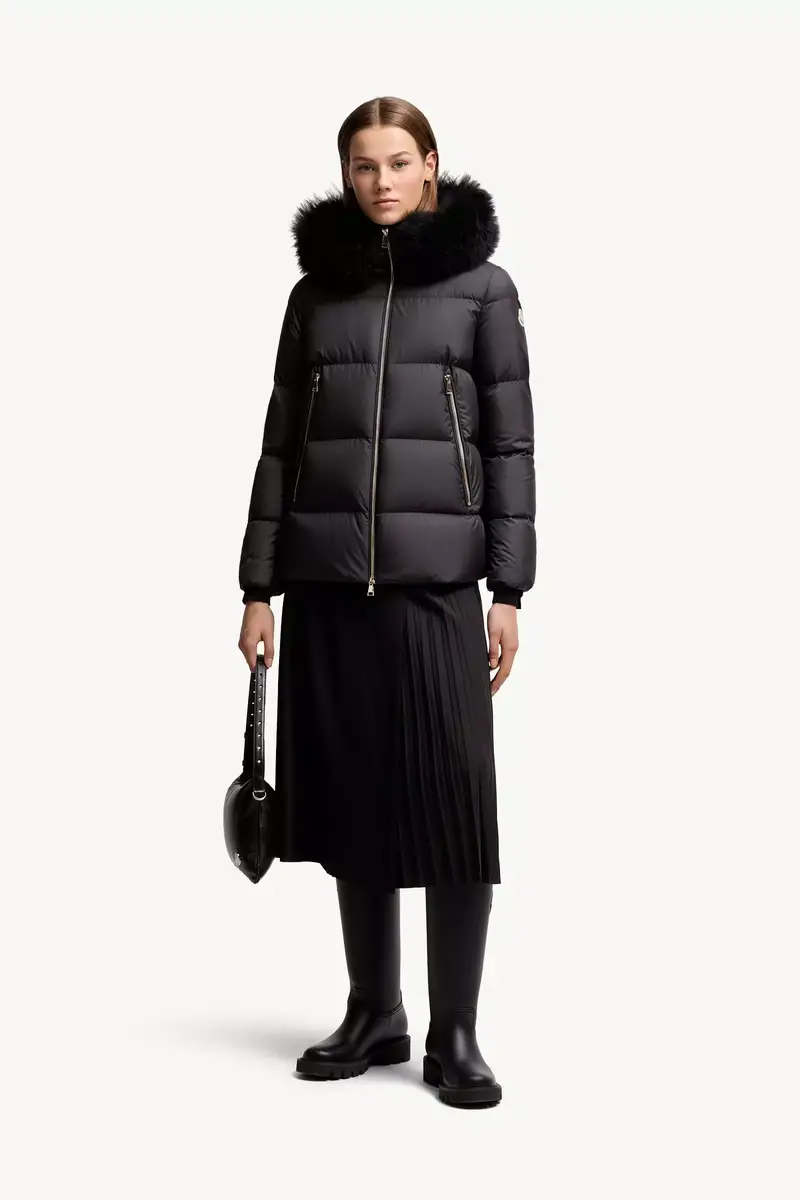 Moncler Laichefur Shearling-trimmed Short Down Jacket | Thumbnail 3 Moncler Laichefur Shearling-trimmed Short Down Jacket | Thumbnail 3