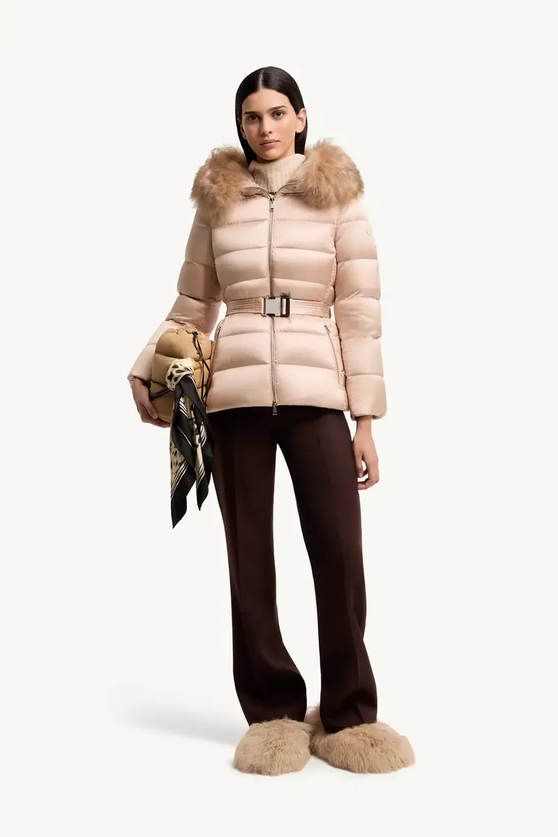 Moncler Cupidones Hooded Shearling-trimmed Short Down Jacket | Thumbnail 3