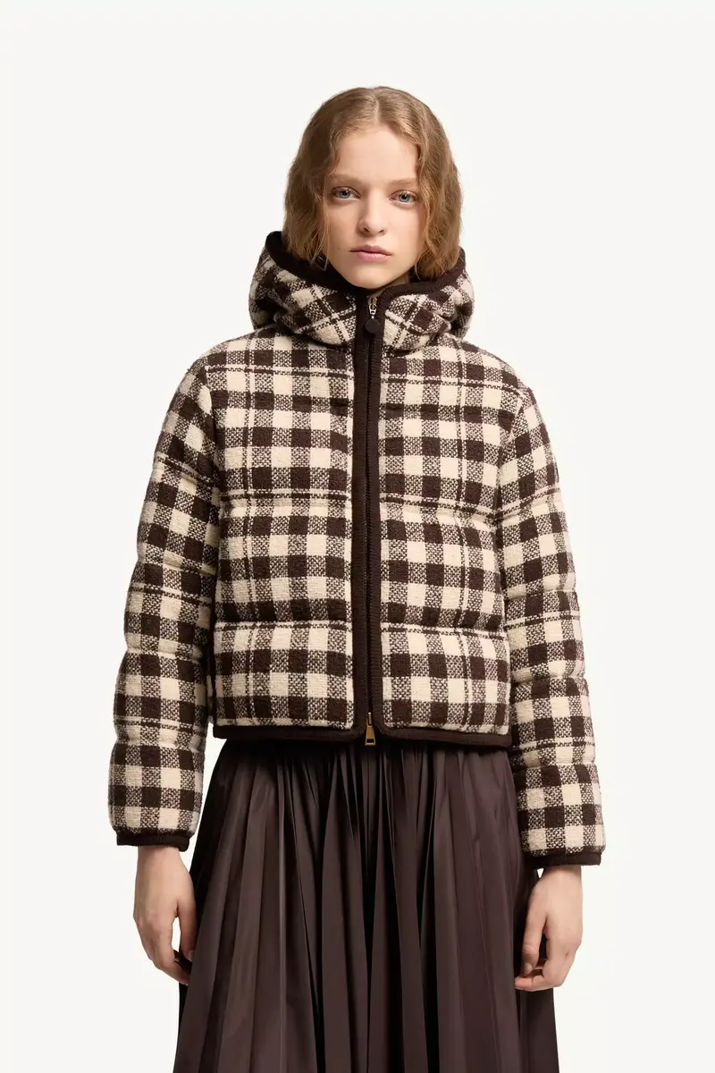 Moncler Abstraction Hooded Wool Blend Short Down Jacket | Thumbnail 5 Moncler Abstraction Hooded Wool Blend Short Down Jacket | Thumbnail 5