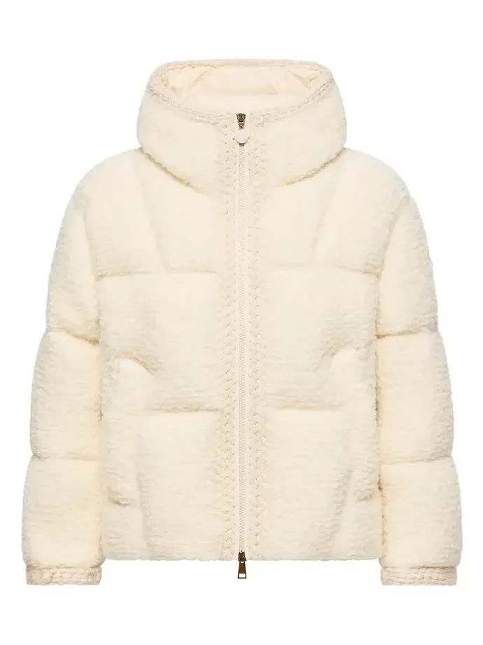 Cristallin Hooded Wool Blend Short Down Jacket Cristallin Hooded Wool Blend Short Down Jacket