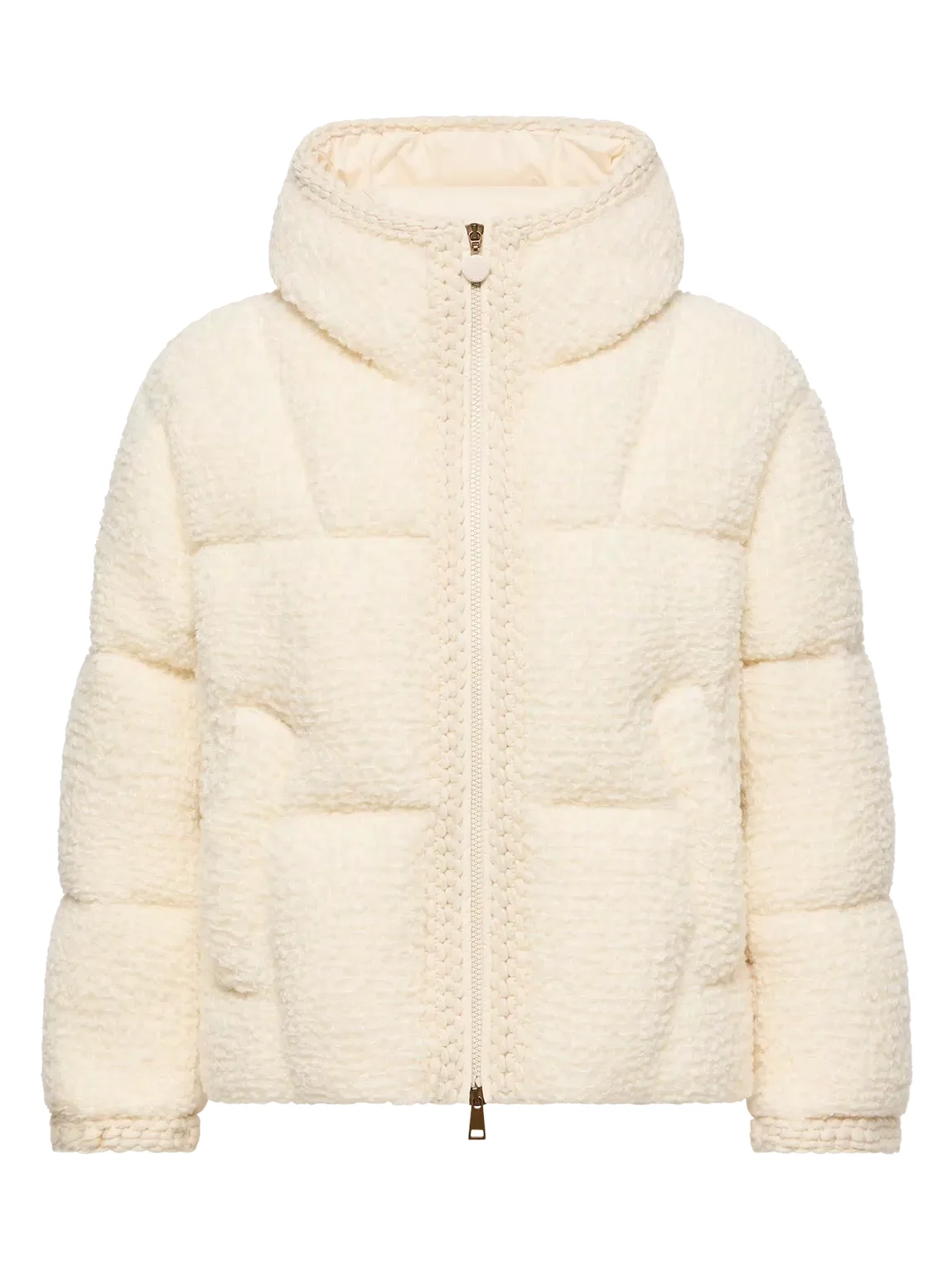 Cristallin Hooded Wool Blend Short Down Jacket Cristallin Hooded Wool Blend Short Down Jacket