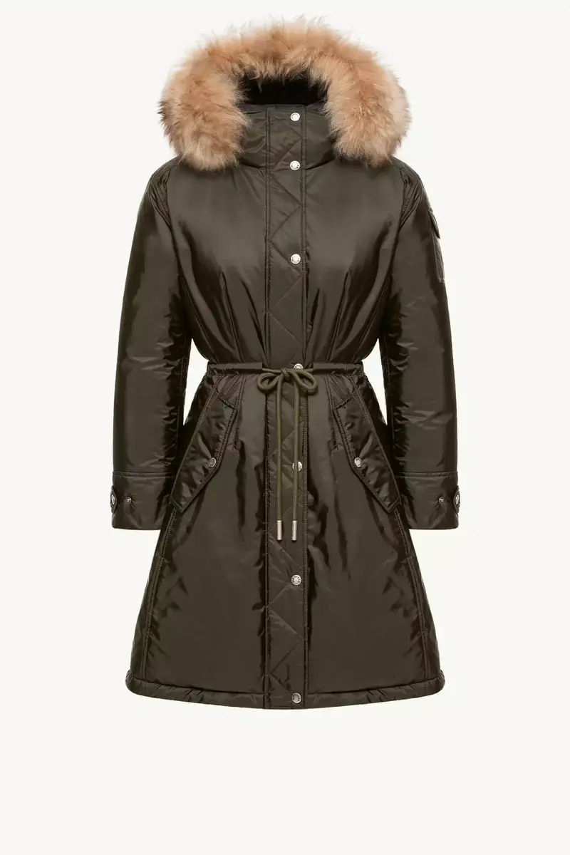 Moncler Moustique Hooded Shearling Trimmed Long Down Parka | Thumbnail 2 Moncler Moustique Hooded Shearling Trimmed Long Down Parka | Thumbnail 2