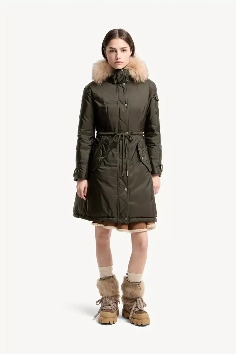 Moncler Moustique Hooded Shearling Trimmed Long Down Parka | Thumbnail 5 Moncler Moustique Hooded Shearling Trimmed Long Down Parka | Thumbnail 5