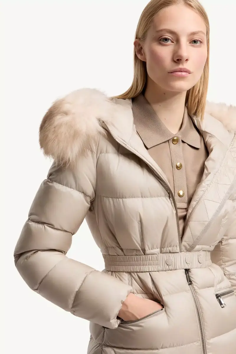 Moncler Boedic Hooded Shearling-trimmed Long Down Jacket | Thumbnail 7