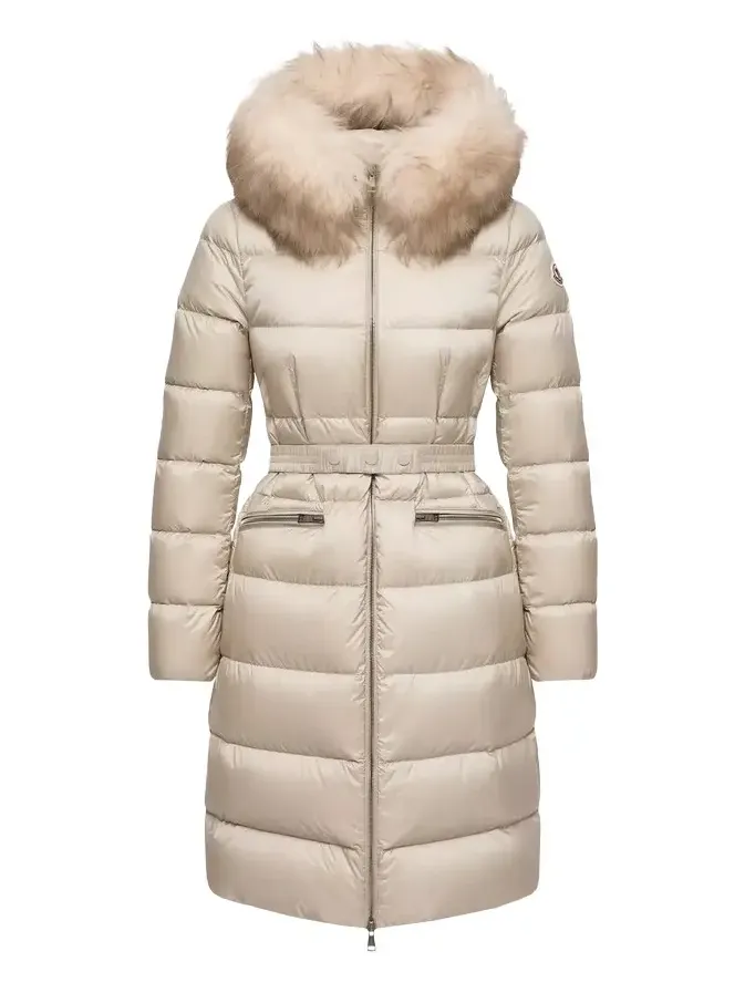 Boedic Hooded Shearling-trimmed Long Down Jacket Boedic Hooded Shearling-trimmed Long Down Jacket