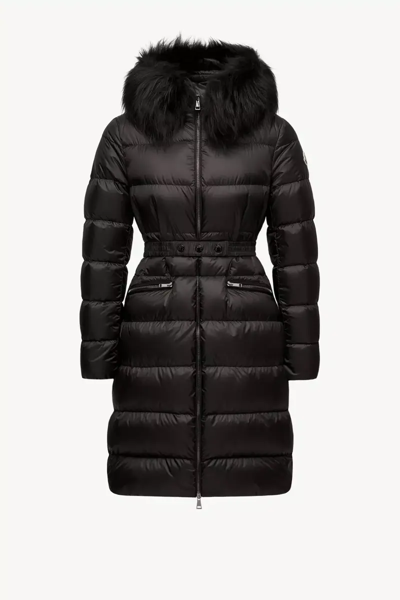 Moncler Boedic Hooded Shearling-trimmed Long Down Jacket | Thumbnail 2
