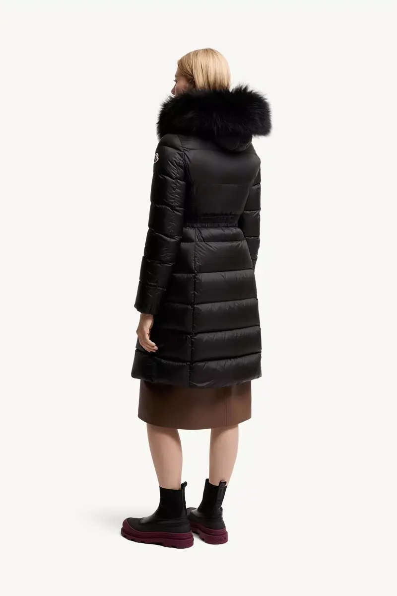 Moncler Boedic Hooded Shearling-trimmed Long Down Jacket | Thumbnail 6