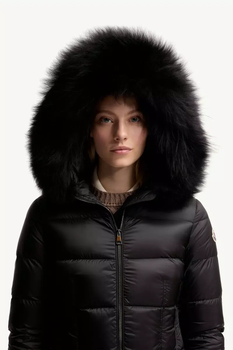 Moncler Boedic Hooded Shearling-trimmed Long Down Jacket | Thumbnail 7