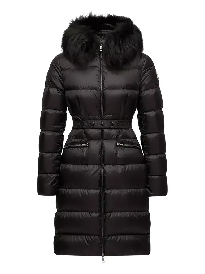 Boedic Hooded Shearling-trimmed Long Down Jacket Boedic Hooded Shearling-trimmed Long Down Jacket