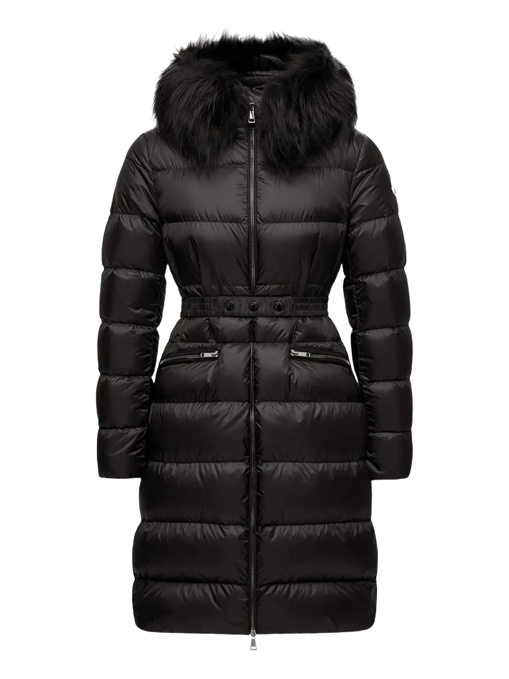 Boedic Hooded Shearling-trimmed Long Down Jacket Boedic Hooded Shearling-trimmed Long Down Jacket